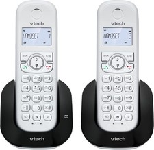 DECT Cordless Phone with Answering Machine and Call Block, 2 Handsets, Intercom,