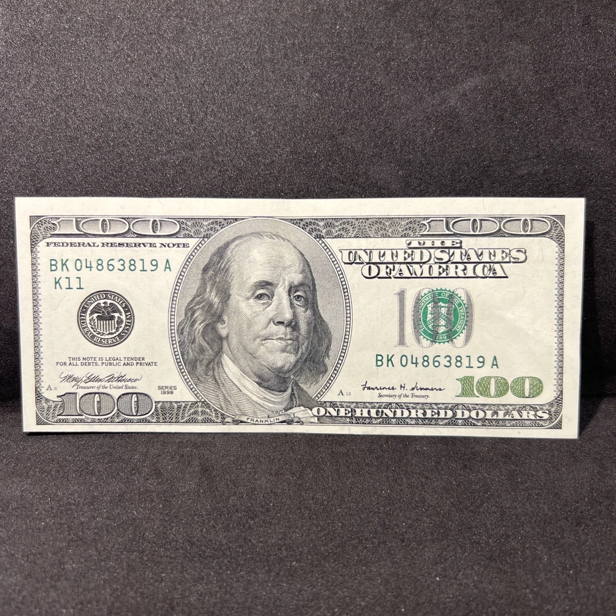曾流通1999 年100 美元美国小尺寸纸币| eBay