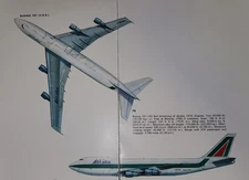 Boeing 747 Plane Picture Out of Print Aircraft Spec Info Sheet Decor Article   