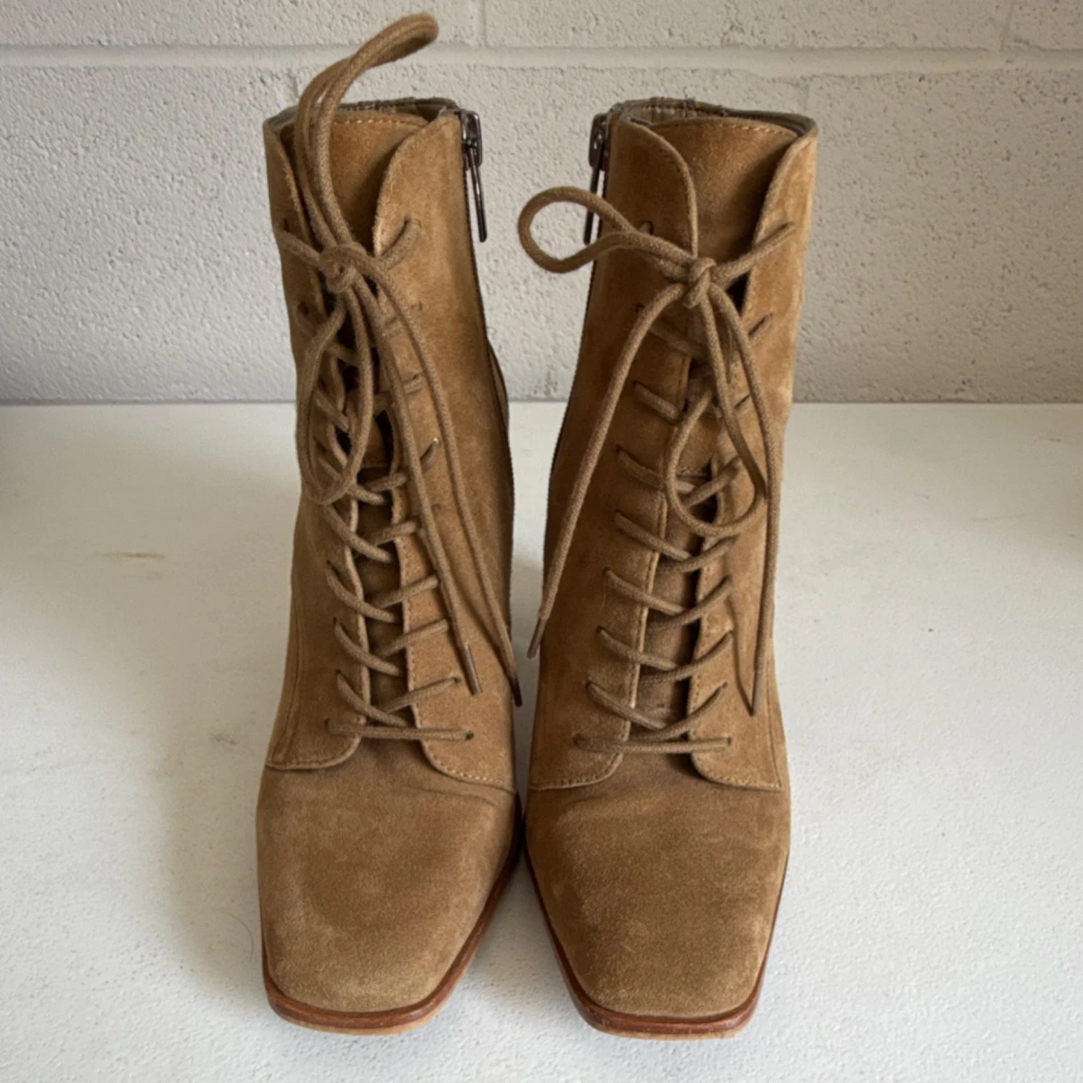 Vince Camuto Lace Up Suede Ankles Boots Earth SZ 12 Vince Camuto Brown Suede Boots with Tassels – girl on a vine main image 2