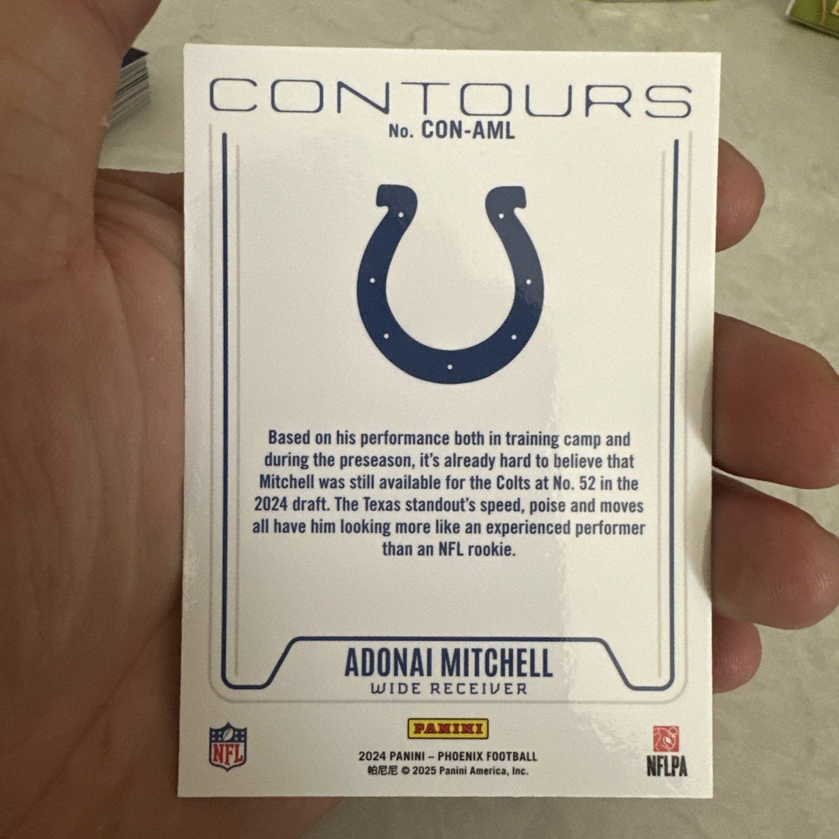 Adonai Mitchell 2024 Panini Phoenix Contours Rookie Card #CON-AML
