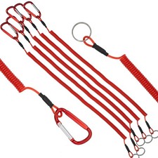 Stretchy Spiral Keyring Lanyard Retractable Coil Spring Keychain Carabiner