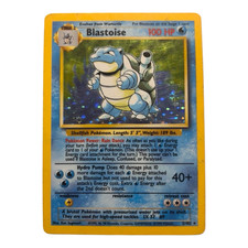 Blastoise Pok mon Card 1999 Base Set Holo Rare Card 002/130 100 HP WOTC Vintage 