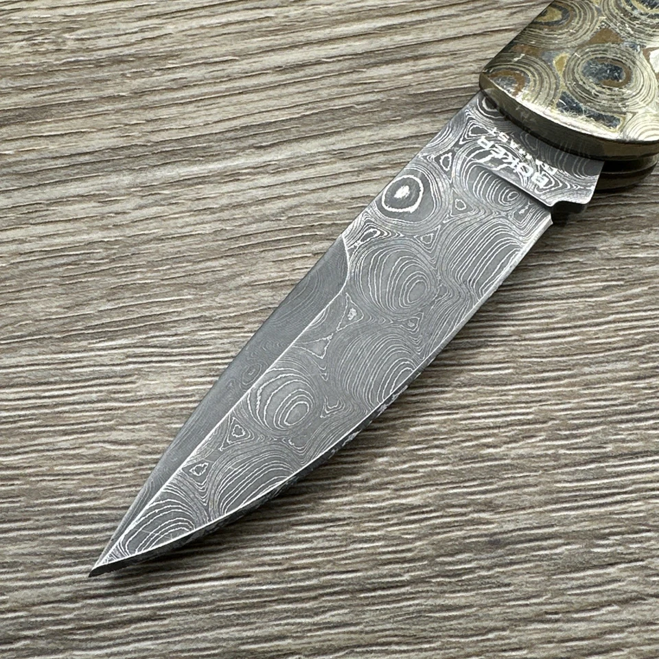 Navaja de bolsillo plegable vintage Boker Damast Alemania Damasco 3" con bloqueo Foto 3 de 4