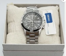 SEIKO Chronograph SND367PC Men's Watch Black