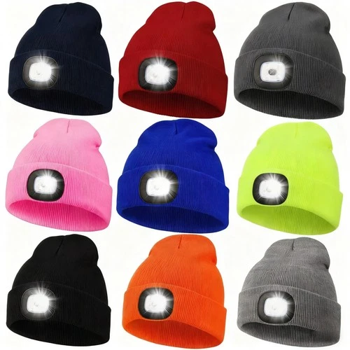 Gorro LED con Luz, Cálido Invierno Tejido Faros Gorra para Caballero Camping - Imagen 1 de 44