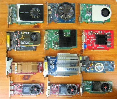 12 Stück  PCI-E Grafikkarten nvidia, ATI, PNY, Dell, HP, MSI, Zotac - Konvolut