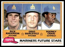 1981 Topps #282 Future Stars (Anderson / Biercevicz / Craig) RC Seattle Mariners