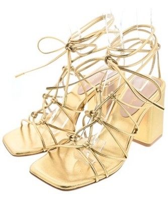 GIANVITO ROSSI Sandals Women's Size 37 Gold Leather
