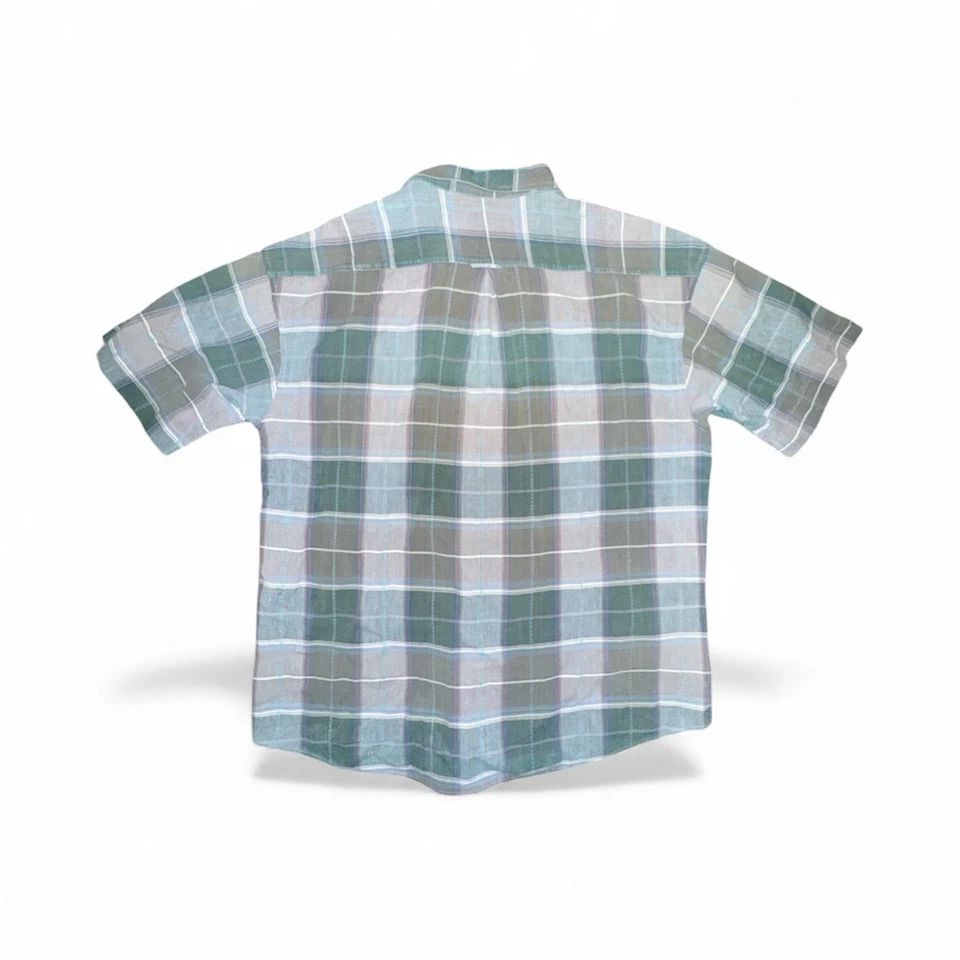 Mocasines de Colección Años 90 Reed St. James Hombres Abotonados SS Camisa a Cuadros Informal 2XL Foto 2 de 4