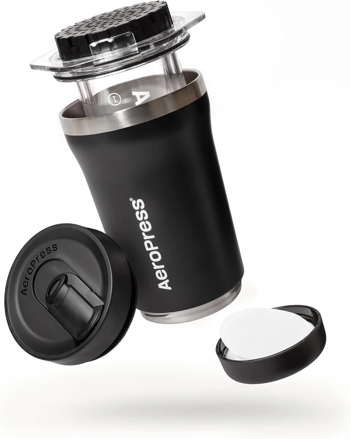 AeroPress Go Plus Travel Coffee System Black Portable Coffee Maker New