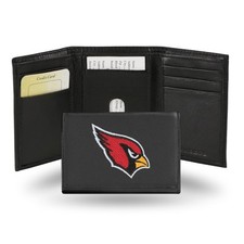 NFL Arizona Cardinals Leather Trifold Wallet - Embroidered Football Fan Gear