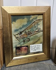 WW1 GERMAN AIRCRAFT Fragment Of Original Fabric, From ALBATROS TAUBE Framed.