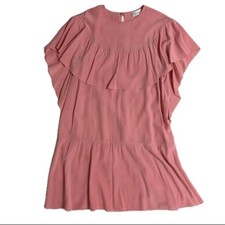 RED VALENTINO Silk Frilled mini Dress Women Size 42 pink Genuine