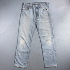 Levis 501 Vintage Y2K 90s XX Straight Leg Jeans Blue Light Wash 34x32 Act 33x31