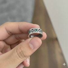 5Ct Emerald Cut Emerald Men's Engagement Ring 925 Sterling Silver Ring