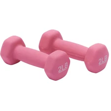 Neoprene Hex Dumbbell Hand Weights 2Lbs, Set of 2 - Workout Strength Training