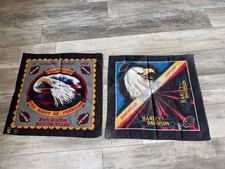 2 Vintage Harley Davidson Motorcycle Bandanas Handkerchief Eagle Made in USA