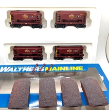 HO WALTHERS MAINLINE 910-58058 24' MINNESOTA ORE CAR WITH LOAD 4PK MISSABE DM&IR