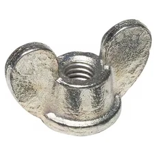 Zoro Select 0-Ef-720B87- Wing Nut, 3/8"-16, Steel, Zinc Plated, 1 In Ht, 1-5/8