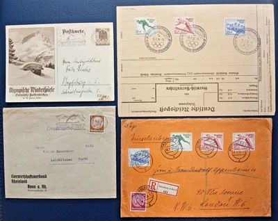 Olympiade 1936 Garmisch Partenkirchen 4 Olympia Belege mit Sonderstempel - Bild 1 von 4