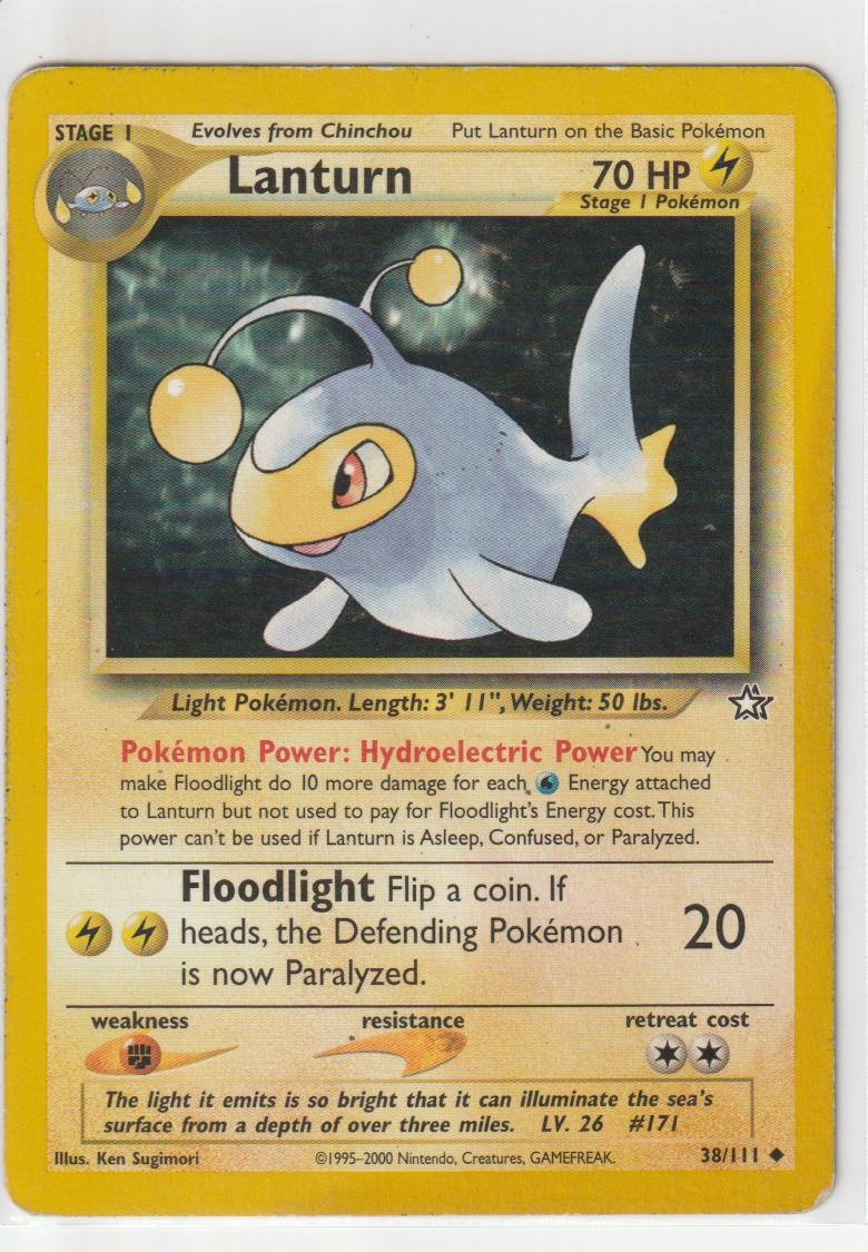 Lanturn 38/111 Neo Genesis Pokemon Heavily Played