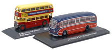 2 x Atlas Buses  1/76 Diecast Models Burlingham Seagull & AEC Regent Damaged b