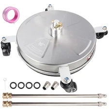 16" Pressure Washer Surface Cleaner, Stainless Steel Surface Cleaner with 4 W...