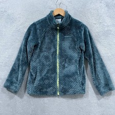 Columbia Interchange Kids M 10/12 Blue Fleece Jacket Full Zip Soft Sherpa Youth