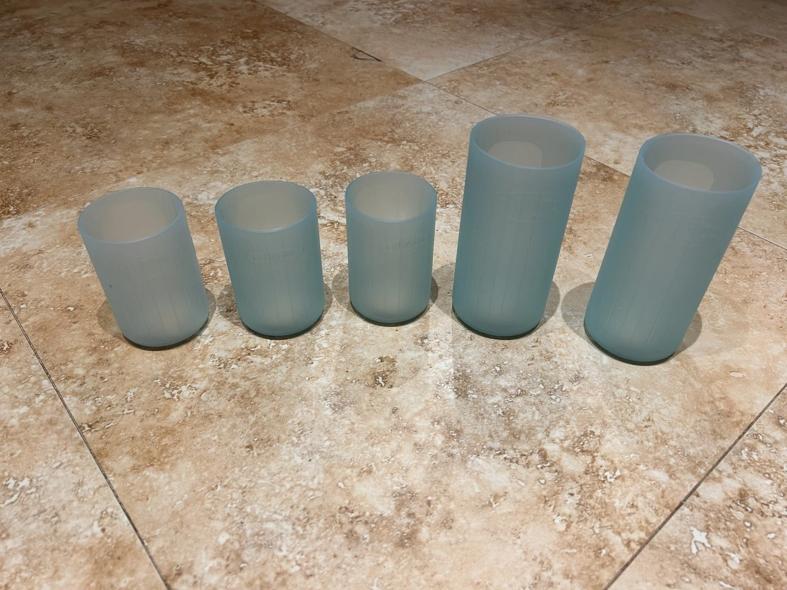 Lot of 5 Dr. Brown's & Born Free Blue Silicone Glass Bottle Sleeves 8oz & 5oz