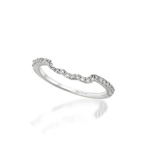 LeVian 14K White Gold Pavé Diamond Curve Band Ring Minimalist Jewelry for Women