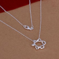 925 Sterling Silver Star of David Pendant 16 30 inch Necklace Chain Set H114