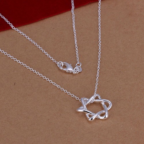 925 Sterling Silver Star of David Pendant + 16~30 inch Necklace Chain Set H114