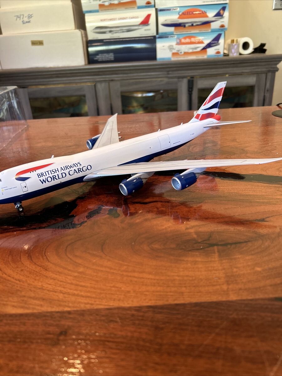 Boeing 747-8F British Airways World Cargo Herpa With Stand 1 Boeing 747-8F British Airways World Cargo Herpa With Stand 1