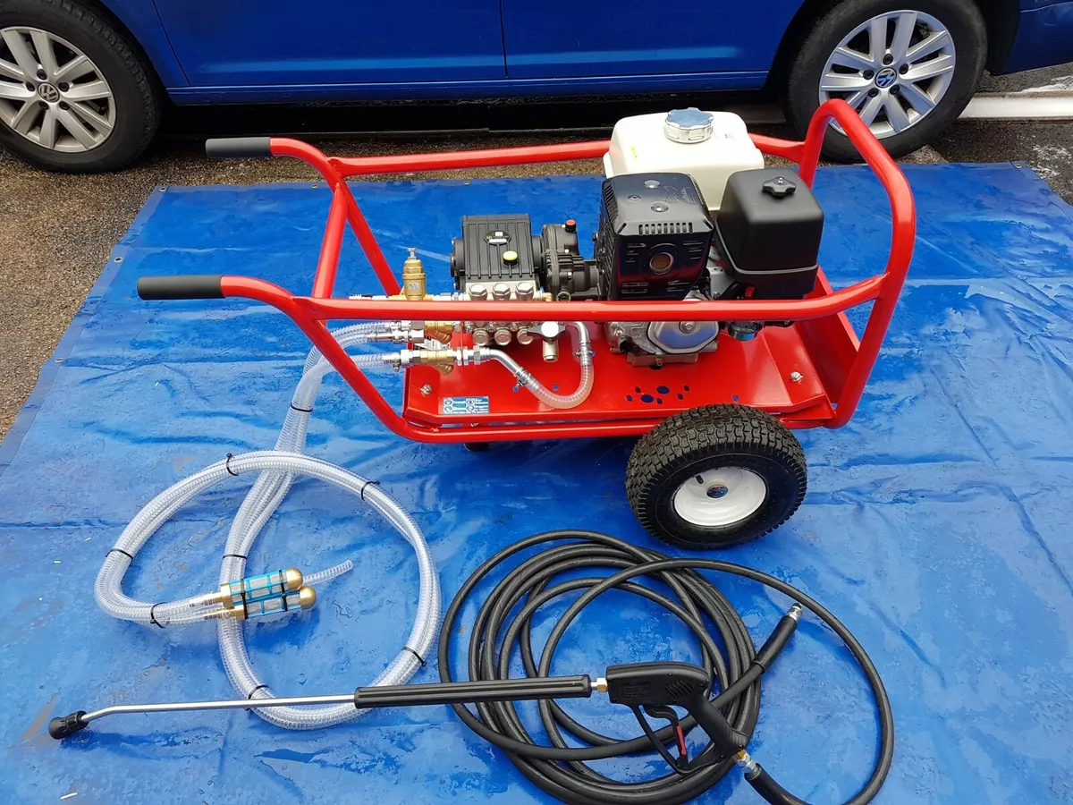 HONDA GX390 13HP REDUCTION GEARBOX 21LTRS 200 BAR PRESSURE WASHER DUAL FEED