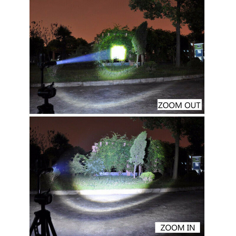 90000Lumens LED Flashlight Torch Zoomable Rechargeable Rifle Hunting Scope Mount