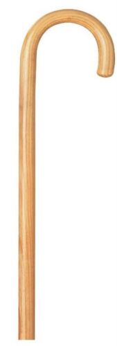 Walking Stick Cane Pole Solid Sturdy Varnished Brown Wood 92cm Long Crook Handle - Picture 9 of 16