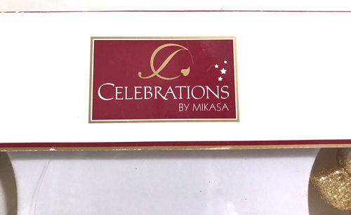 Mikasa Gold Snowflake 4 Inch Ornaments Celebrations Rejoice Set of 2 New in Box - Picture 5 of 6
