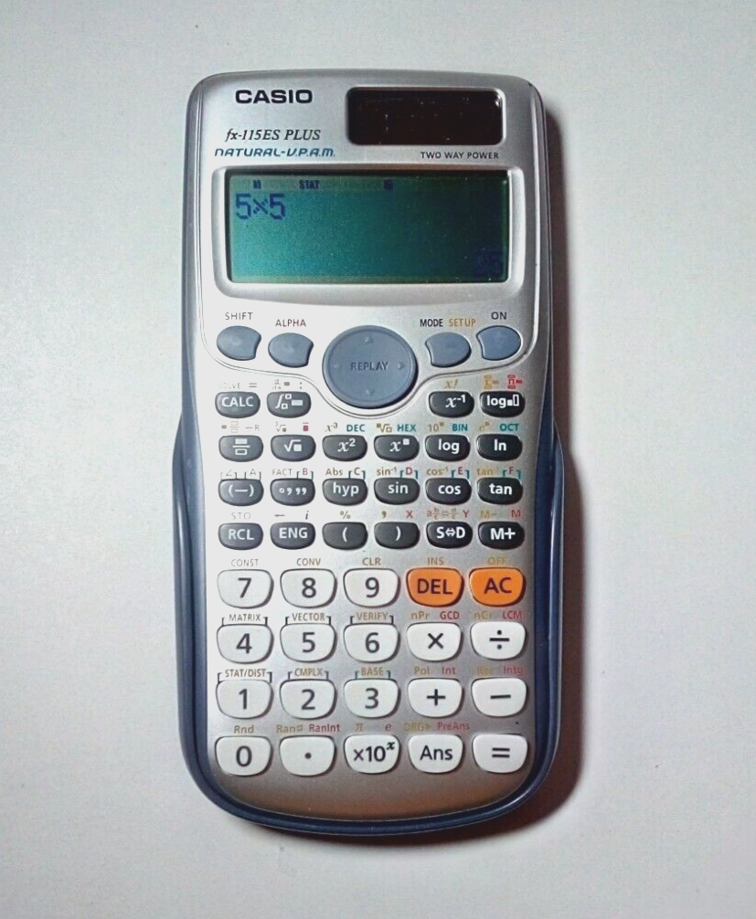 Casio FX-115ES Plus Scientific Calculator Natural Solar Cell Battery w/  Cover | eBay