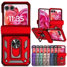 For Motorola Razr (2024) / Razr 50 Case Shockproof Armor Ring Stand Hinge Cover