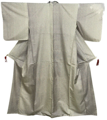 Japanese Vintage Kimono Silk Purple Rhombus Expensive Tradition Heigh 64.17in