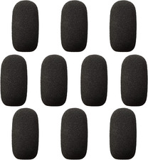 10 Pack Mini Small Size Foam Windscreen for Headset Microphone, High Density