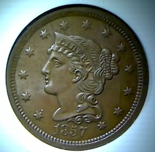 1857 Large Cent-Small Date -NGC MS63BN- Last Year Type Coin!