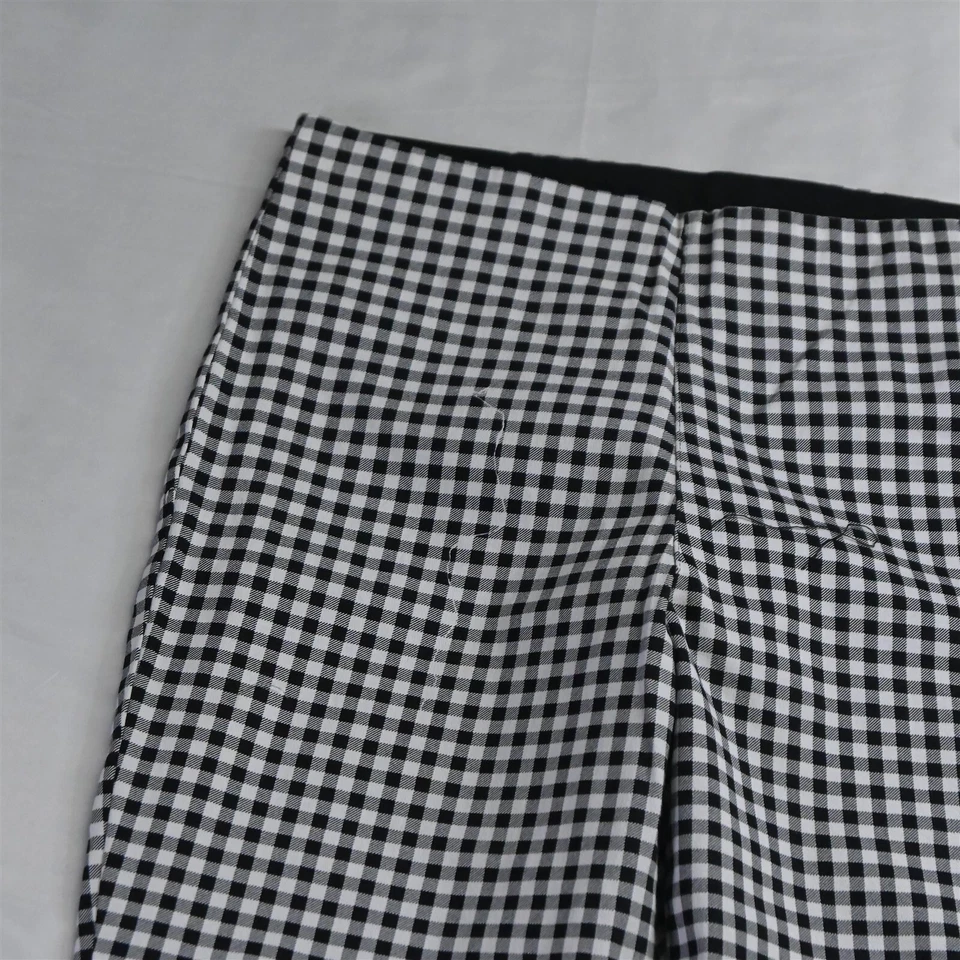 Pantalones de vestir para mujer Old Navy 10 negros blancos con cremallera lateral de guinga ajustados Wow Foto 2 de 4