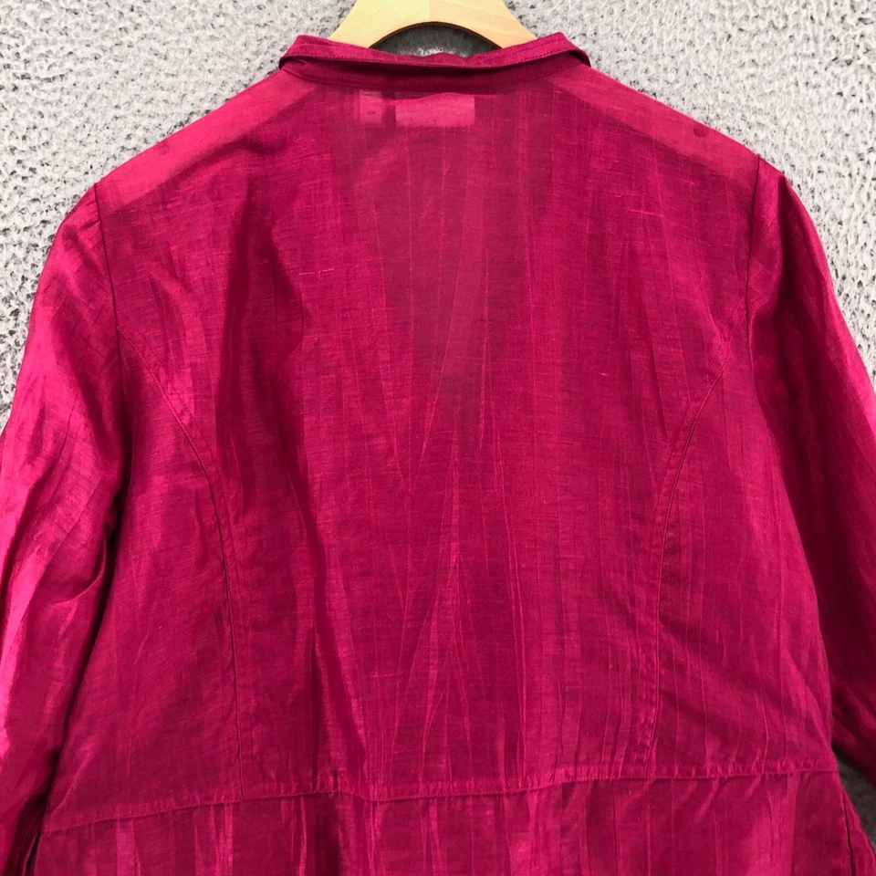 Blazer Chicos Mujer 2 EE. UU. Grande Mikhalia Rosa Caliente Mezcla de Lino Manga 3/4 Oficina Foto 4 de 4