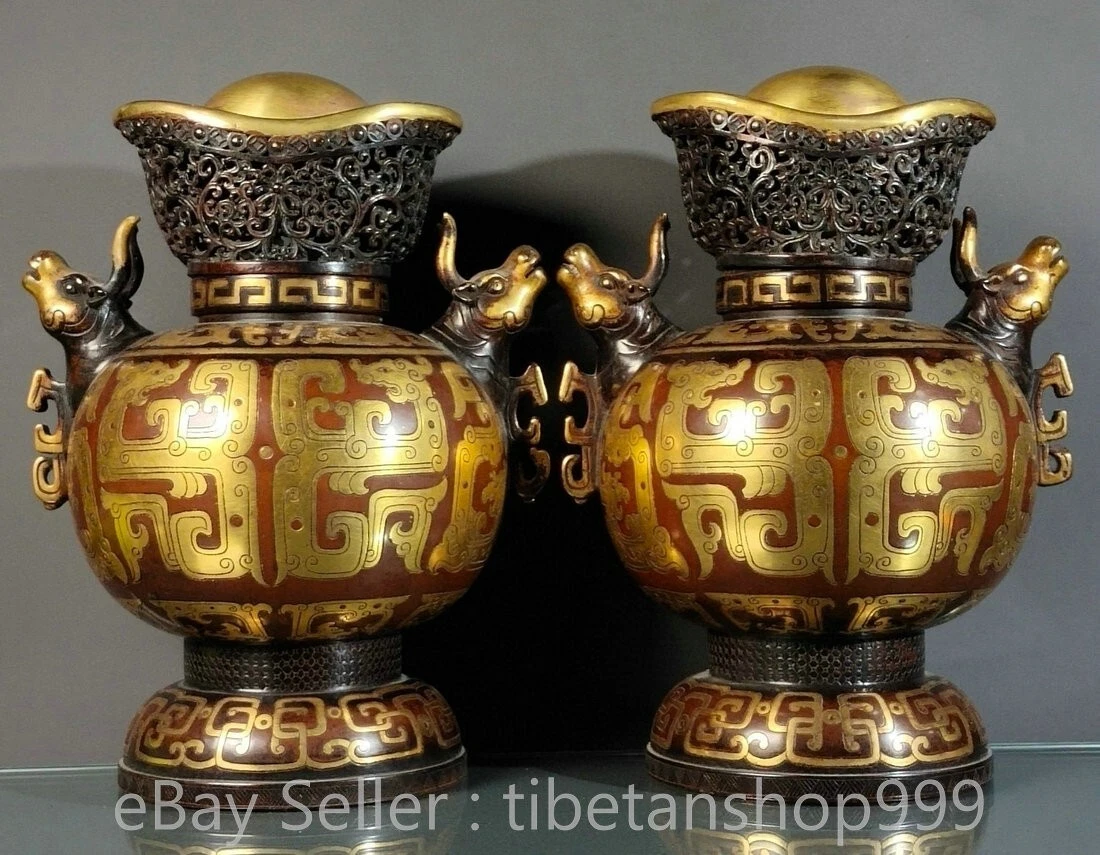 铜红中国古董花瓶| eBay