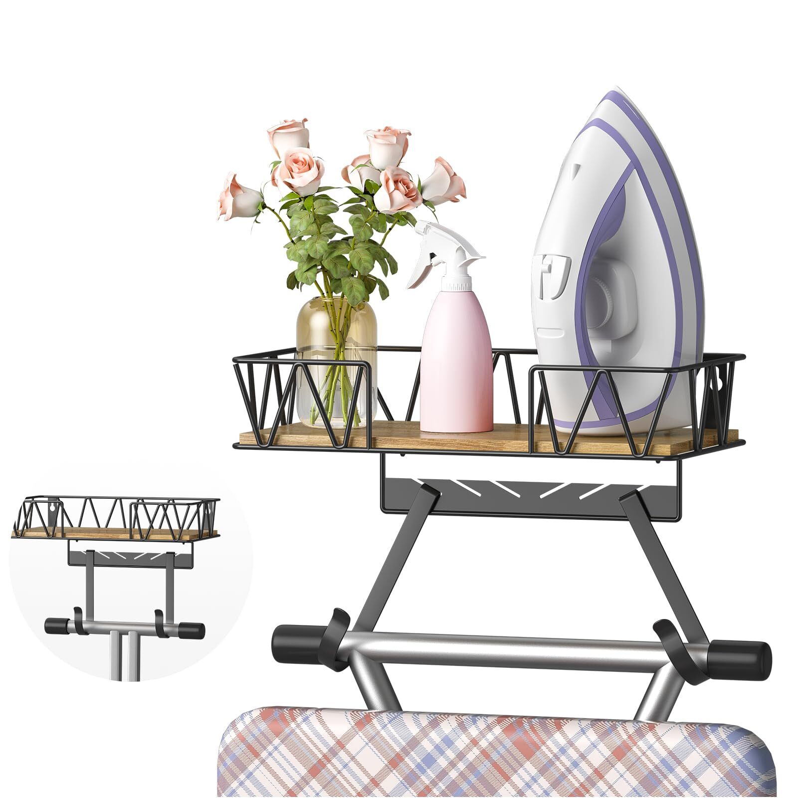 Ironing Board Hanger Wall Mount T& V Iron And Ironing Board Holder For Laundry R-image
