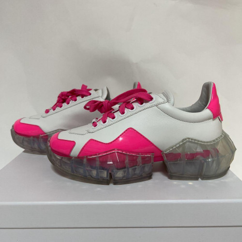 JIMMY CHOO YK-DIAMOND/F Sneakers Collaboration white/Pink Size 6