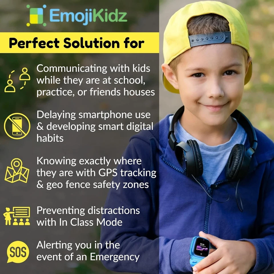 2023 Model 4G Kids Smart Watch Preinstalled SpeedTalk SIM Card GPS Locator -BLUE - Image 4 of 4