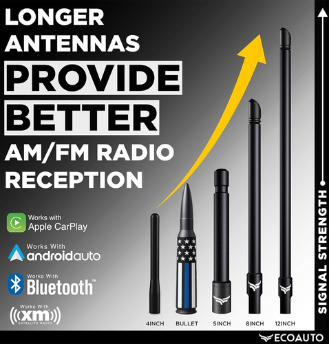 ANTENA BALASS 50 CAL FORD F150 RAPTOR BRONCO RAM SOPORTE ANTIRROBO AZUL - Imagen 7 de 9
